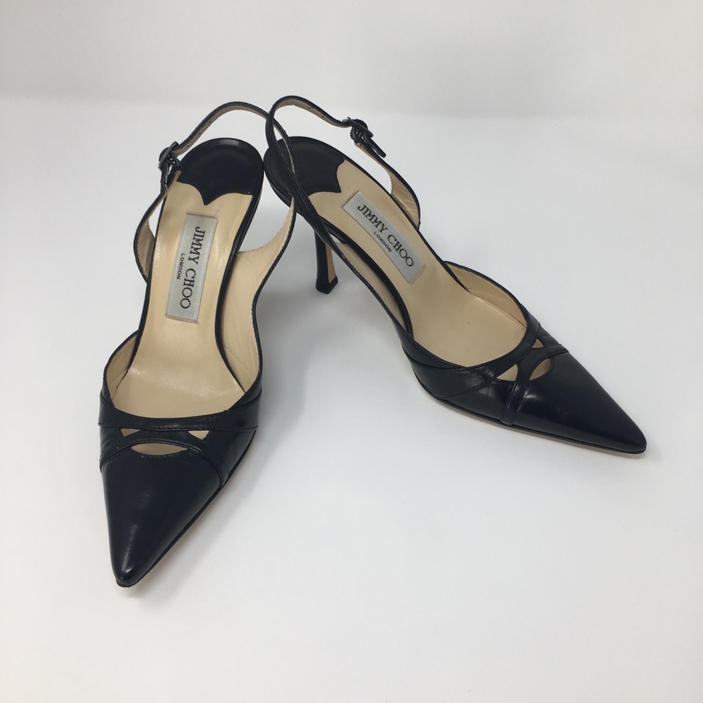 JIMMY CHOO BLACK STRAPPY HEELS